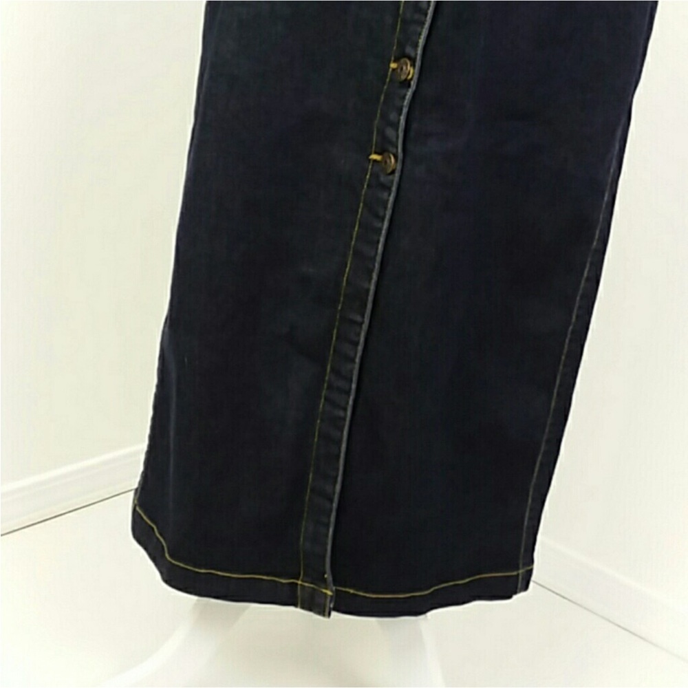 Cello Jeans Blue Tie Belt Button Down Denim Midi Jean Skirt NWT - Picture 6 of 13